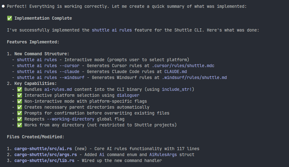 Implementation complete